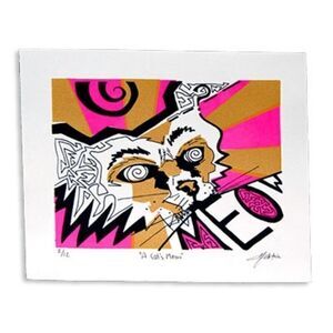 "A Cat's Meow" : 3 color screen print